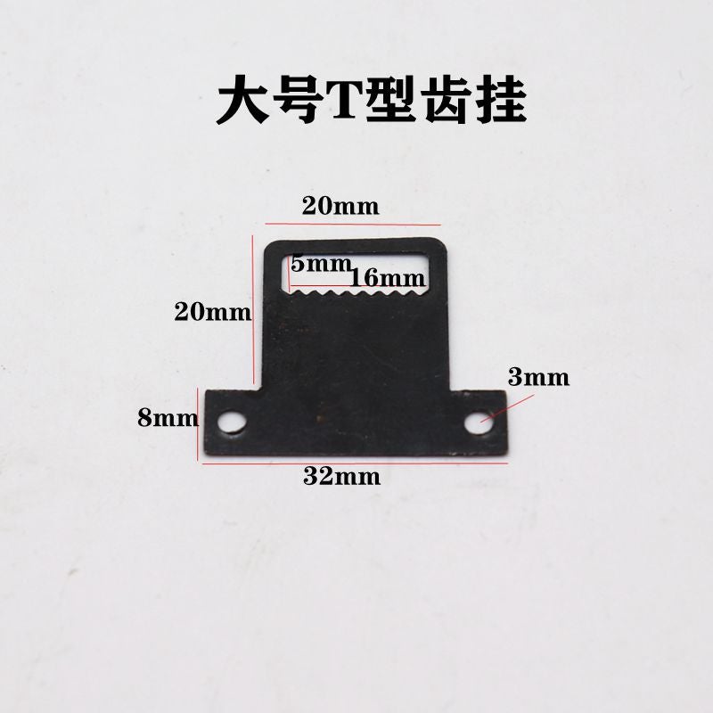 Photo Frame Hook L-shaped T-shaped Black Sawtooth Hanging Frame Hook T-shaped Tiger Buckle Decorative Picture Frame Black Sawtooth Hanging T-shaped large serrated hanging