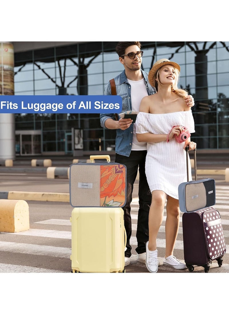 Swift 8 Set Packing Cubes for Suitcases, Travel Luggage Packing Organizers with Laundry Bag, Compression Storage Shoe Bag, Clothing Underwear Bag, for Man and Women, Grey  - Image 4