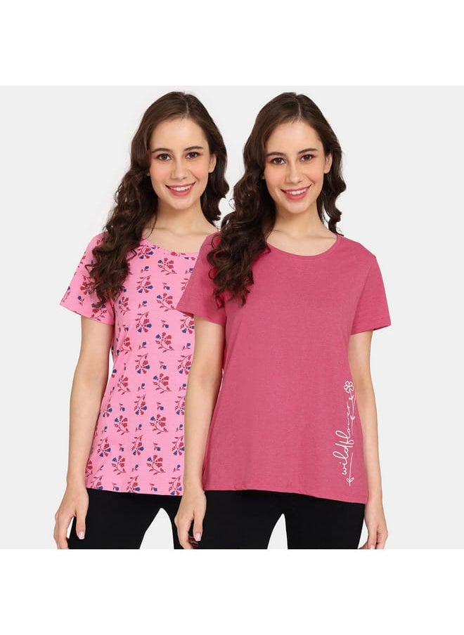 zivame Set of 2 - Zivame Printed T-shirt with Short Sleeves  - Image 1