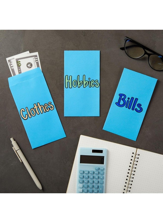 Okuna Outpost Okuna Outpost 100 Pack Blue Money Envelopes for Cash, Payroll, Money Saving, Coins, Currency, 100GSM (3.5 x 6.5 In) - Image 2