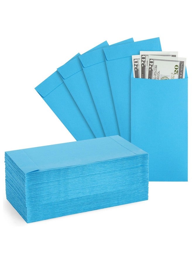 Okuna Outpost Okuna Outpost 100 Pack Blue Money Envelopes for Cash, Payroll, Money Saving, Coins, Currency, 100GSM (3.5 x 6.5 In) - Image 1