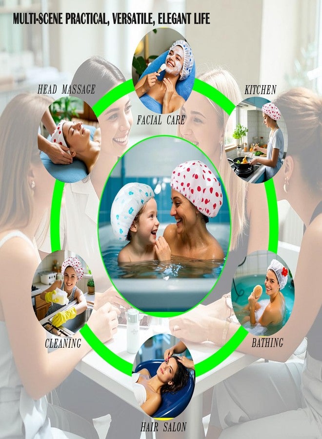 NCGDPZY 20-Pack Reusable Waterproof Shower Caps - 27cm Durable Elastic Hair Caps for Women, Men & Kids, Colorful Patterns, Individually Wrapped, Perfect for Shower, Cooking, Spa, Hair Care & Stocking Stuffers - Image 3