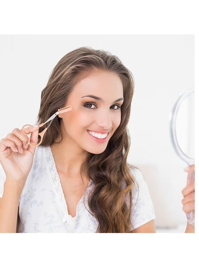 كانجلي عدة تشذيب الحواجب 3 قطع مع مقص ومشط، مجموعة موس للوجه للنساء والرجال، أداة لتشكيل اللحية والحواجب، مقبض غير قابل للانزلاق للعناية الدقيقة - Image 2