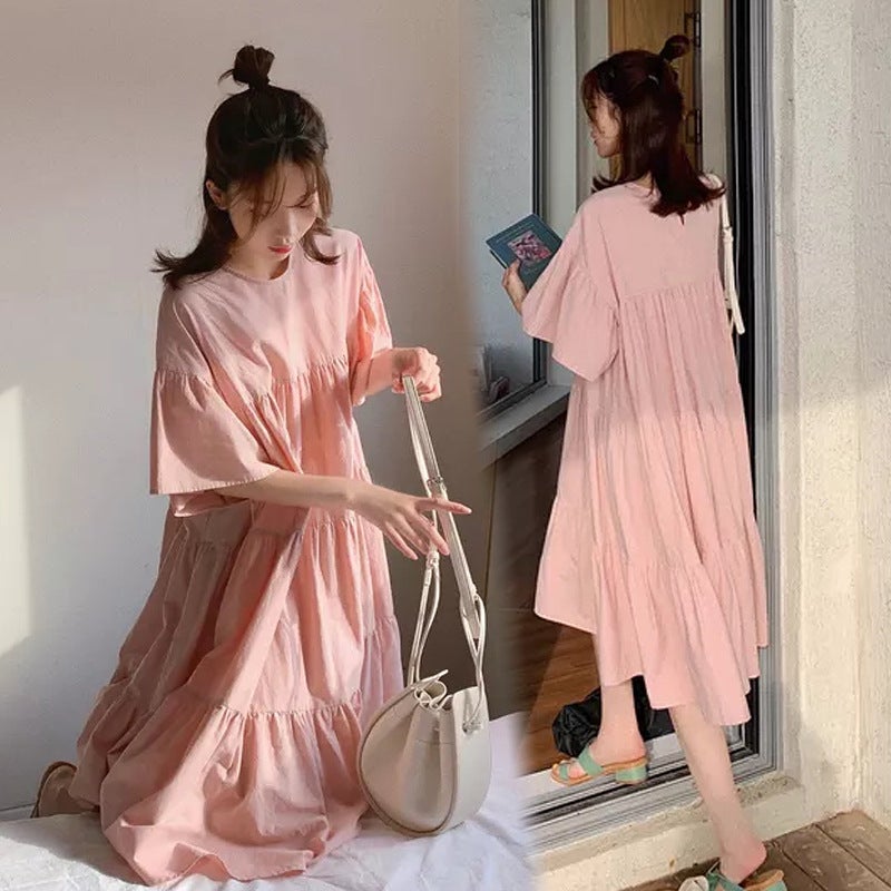 Summer Maternity Dress Fashion Plus Size Yellow Yellow - Image 4