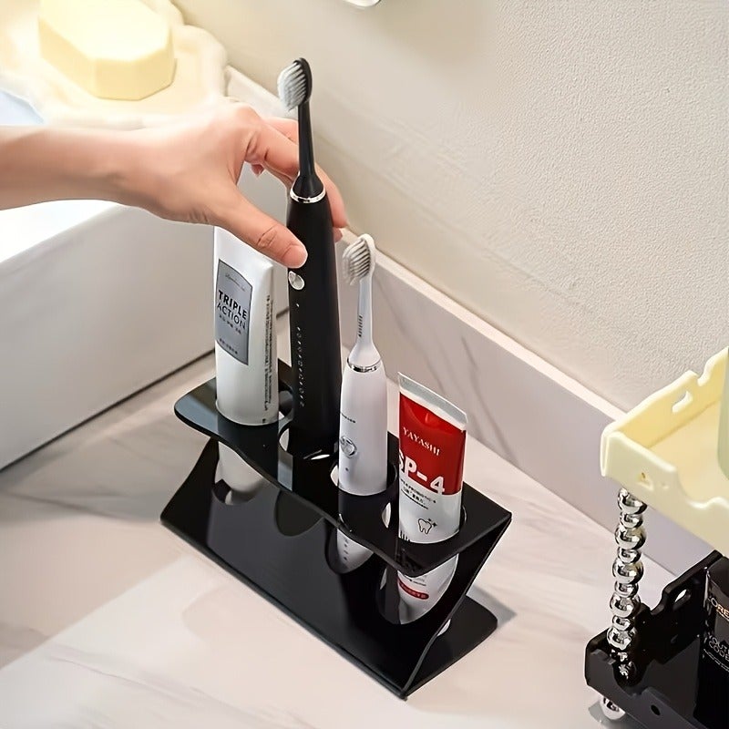 Bathroom Multipurpose Storage Rack for Toothbrush Holder, Multifunctional Drain Rack Organizer, Desktop Organizer for Bathroom And Kitchen, Stylish And Practical - Image 3
