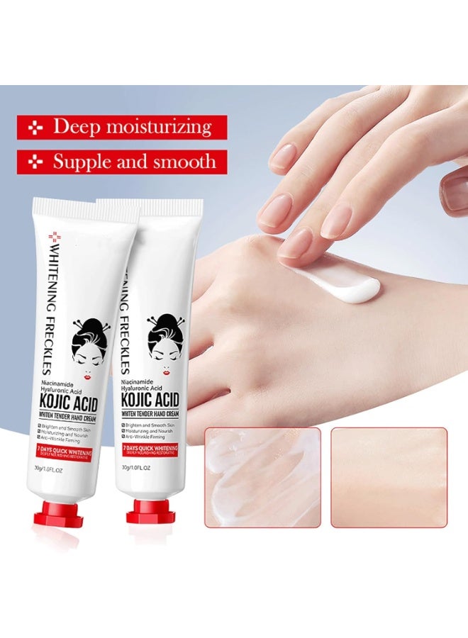 Kojic Acid Hand Cream, Kojic Acid Whitening Hand Cream, Kojic Acid Cream for Hands, Kojic Acid White Tender Hand Cream, Whitening Freckles Kojic Acid Hand Cream, Whiten Tender Hand Cream (3pcs) - Image 3