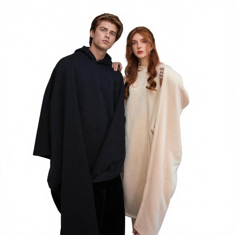 Oversized Hooded Wool Cape Coat Punk Style Unisex - Image 1