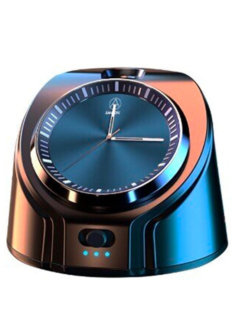 Excefore Car Air Fresheners with Watch, Rechargeable Portable Ultrasonic Aromatherapy Mini Car Air Purifier, with Clock, Air Freshener for Car Home &Office (Blue Dial) - Image 1