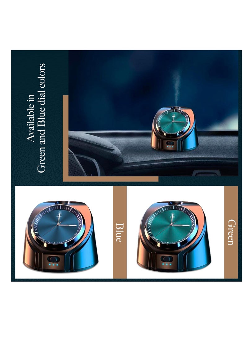 Excefore Car Air Fresheners with Watch, Rechargeable Portable Ultrasonic Aromatherapy Mini Car Air Purifier, with Clock, Air Freshener for Car Home &Office (Blue Dial) - Image 2
