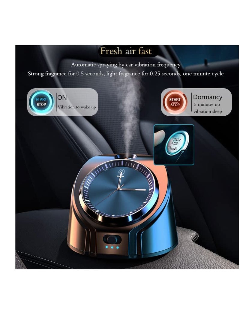 Excefore Car Air Fresheners with Watch, Rechargeable Portable Ultrasonic Aromatherapy Mini Car Air Purifier, with Clock, Air Freshener for Car Home &Office (Blue Dial) - Image 5