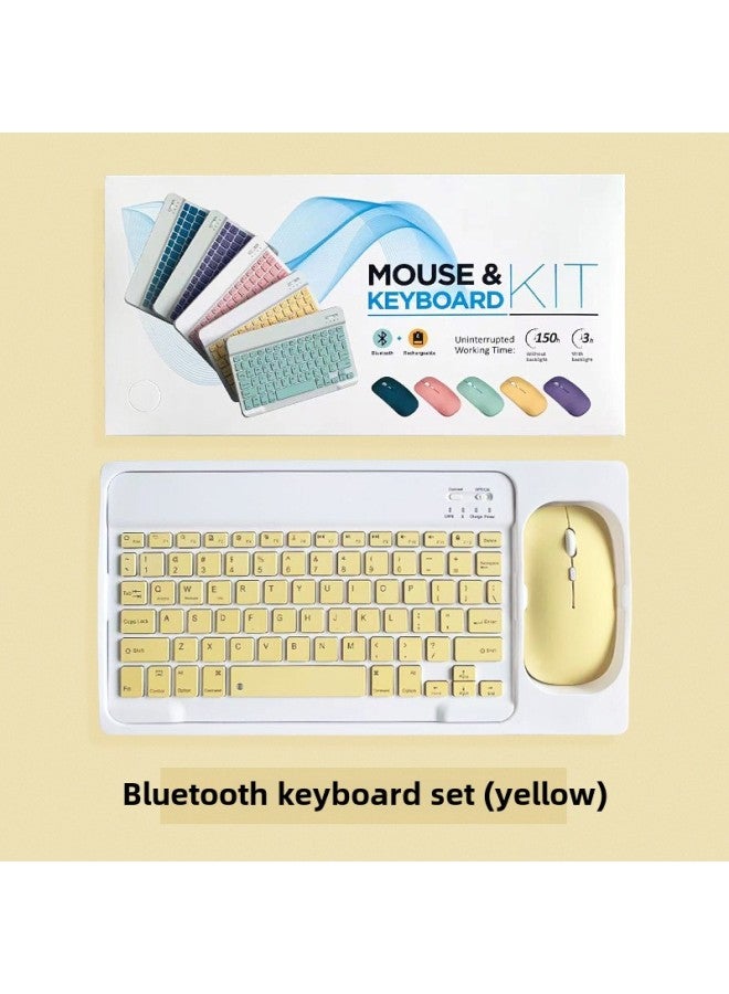 Wireless Bluetooth Keyboard Tablet PC Bluetooth Keyboard Three System Universal Keyboard Learning Machine Keyboard Large Cong-Color:10inch Keyboard + Single-mode Battery Mouse + Box Set-Product Type:Pink - Image 3
