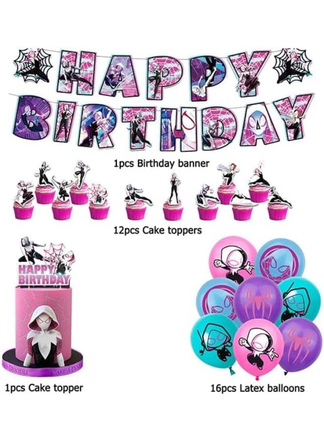 SOLARAE Spider-Man Birthday Party Decorations, Birthday Balloons Birthday Cake Decorations Banner Happy Birthday Birthday Decorations Party Supplies - Image 3