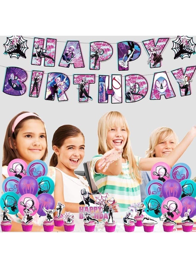 SOLARAE Spider-Man Birthday Party Decorations, Birthday Balloons Birthday Cake Decorations Banner Happy Birthday Birthday Decorations Party Supplies - Image 4