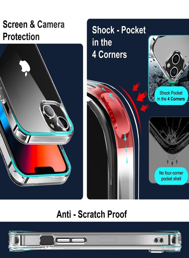 سيدو جراب CEDO مزود بحامل قابل للتعديل بثلاثة اتجاهات لهاتف iPhone 15، مع حامل معدني، وواقي من الصدمات بمواصفات عسكرية، وغطاء خلفي رفيع وشفاف من الأكريليك، وتصميم فائق الوضوح لهاتف iPhone 15 - Image 4