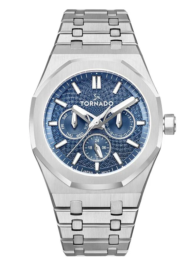 تورنيدو Men's Stainless Steel Multi Function Watch T23104-SBSL - 41x51 mm