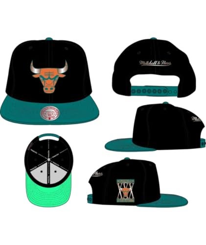 Mitchell Ness Mitchell & Ness Chicago Bulls New Make Cents Black Teal Era Snapback Hat Cap - Image 1