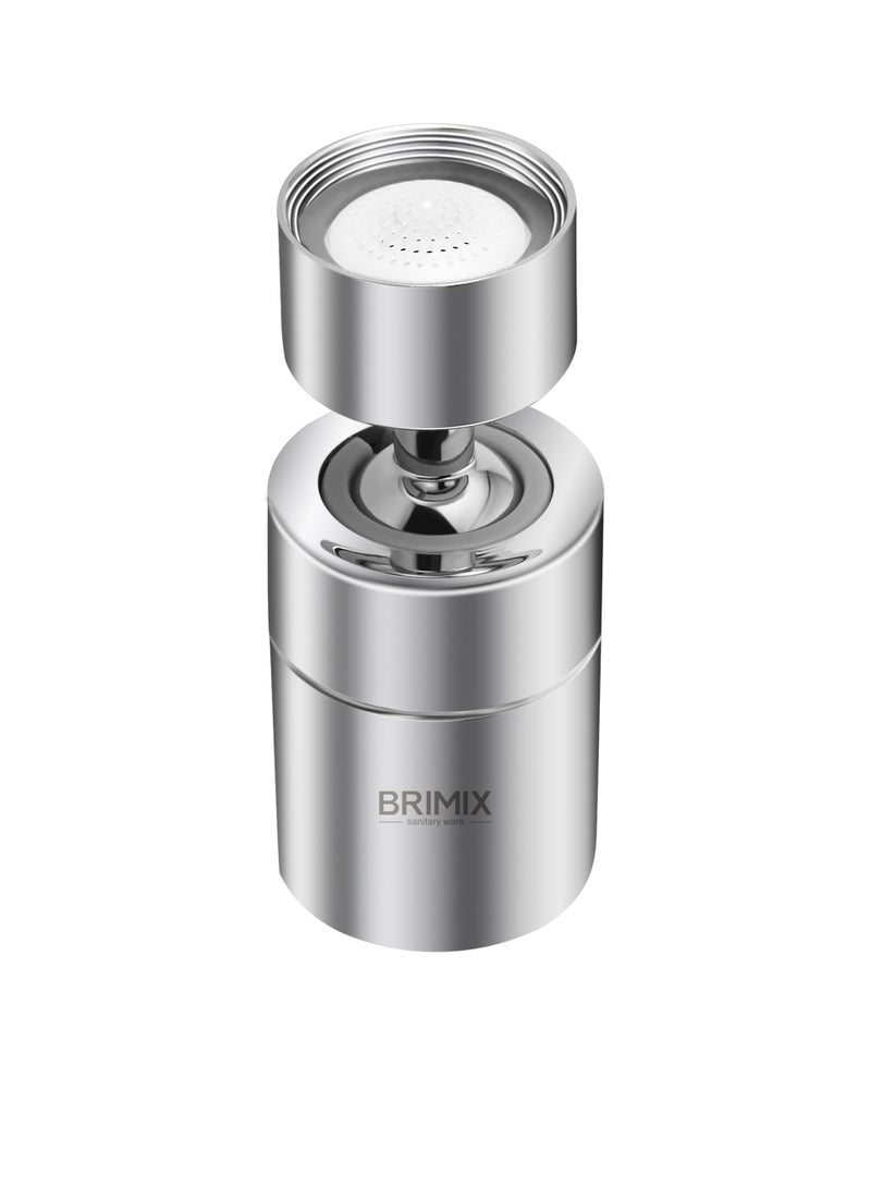 ﺻ ﻮ ﺭ ﺓ ﺍ ﻟ ﻌ ﻼ ﻣ  بريمكس العالمي سبلاش فلتر صنبور موسع 360 درجة تدوير مع 2 وسائط البخاخ للمطبخ الحمام صنبور من النحاس مهوية الكروم - Image 1