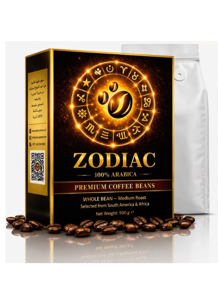 Zodiac Espresso Coffee, beans 500g,100% Arabica Whole Bean, Medium Roast, Premium Roasted Coffee, (1/2kg) Box, Fresh Gourmet Espresso Beans - Image 4