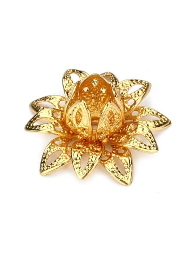WYBOT 20pcs Flower Bead Caps Flower End Caps Lotus Bead Caps for Necklace Bracelet Jewelry Making Golden - Image 3