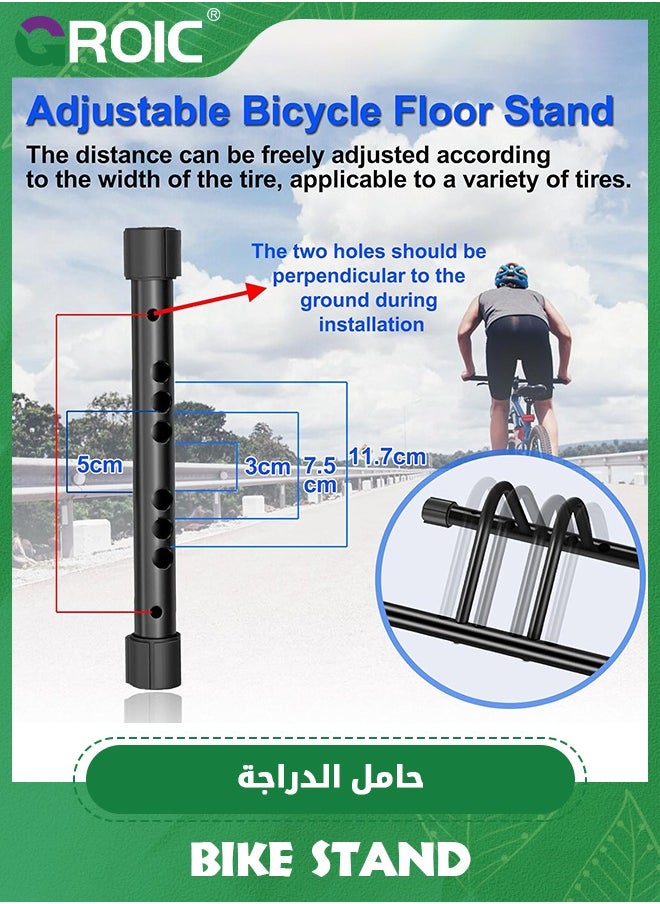 GROIC 2 Bikes Floor Bike Stand,Bike Parking Rack,Bike Storage Stand,Bike Floor Stand,Bicycle Floor Parking Rack Stand for Mountain MTB Road Bike  - Image 3