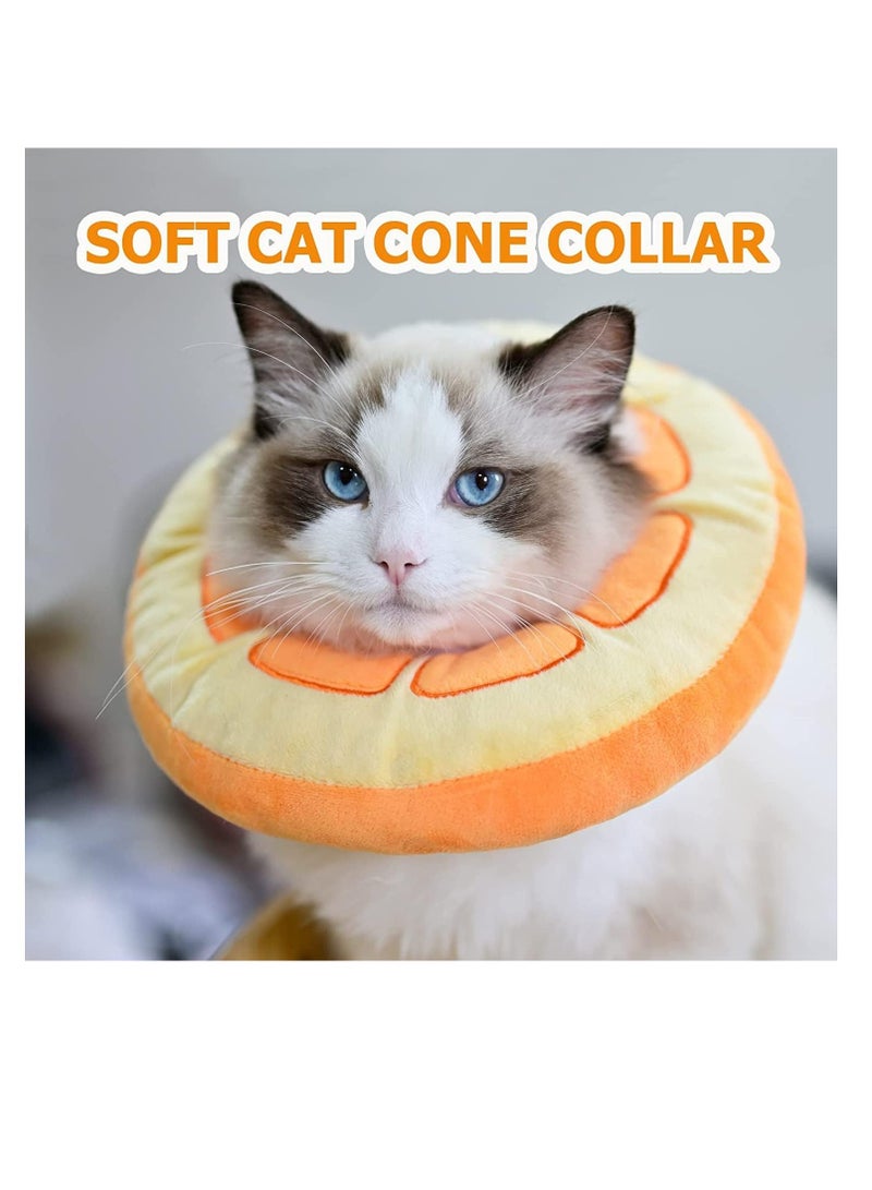 FengSVMA Cat Cone Collar Soft, Cat Cones to Stop Licking, Pet Cones for Cats Orange-L - Image 2