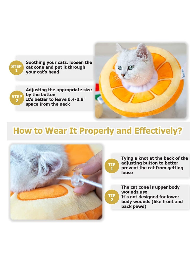 FengSVMA Cat Cone Collar Soft, Cat Cones to Stop Licking, Pet Cones for Cats Orange-L - Image 4