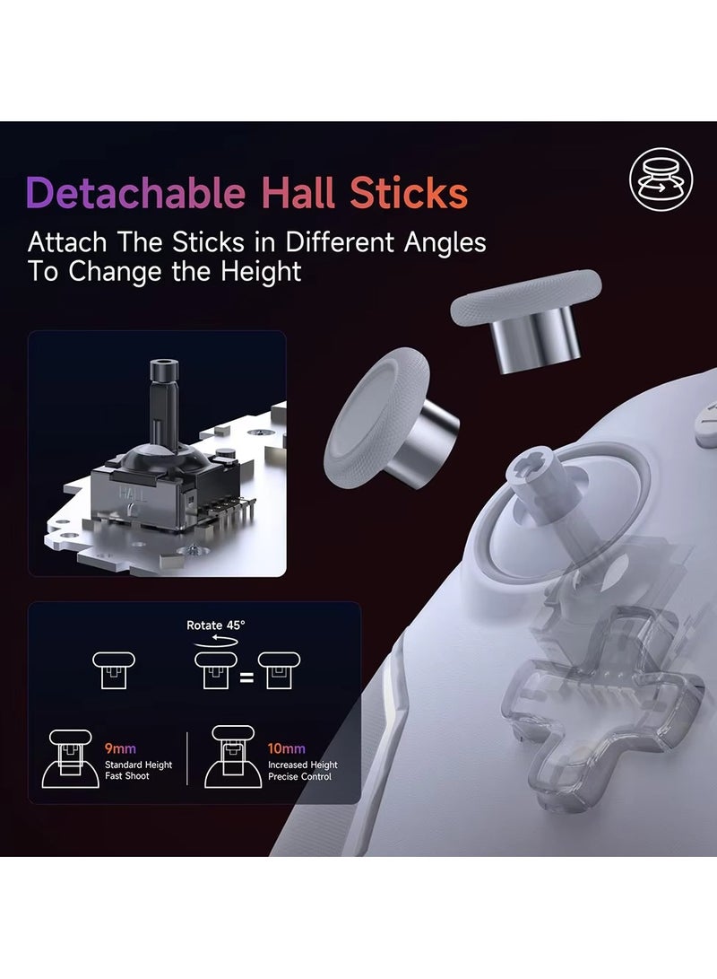 EasySMX X20 Wireless Gamepad Enhanced Controller Compatible with PC/NS/TV/Phone/Laptop, Hall Micro Triggers Joystick RGB Effect - Image 4