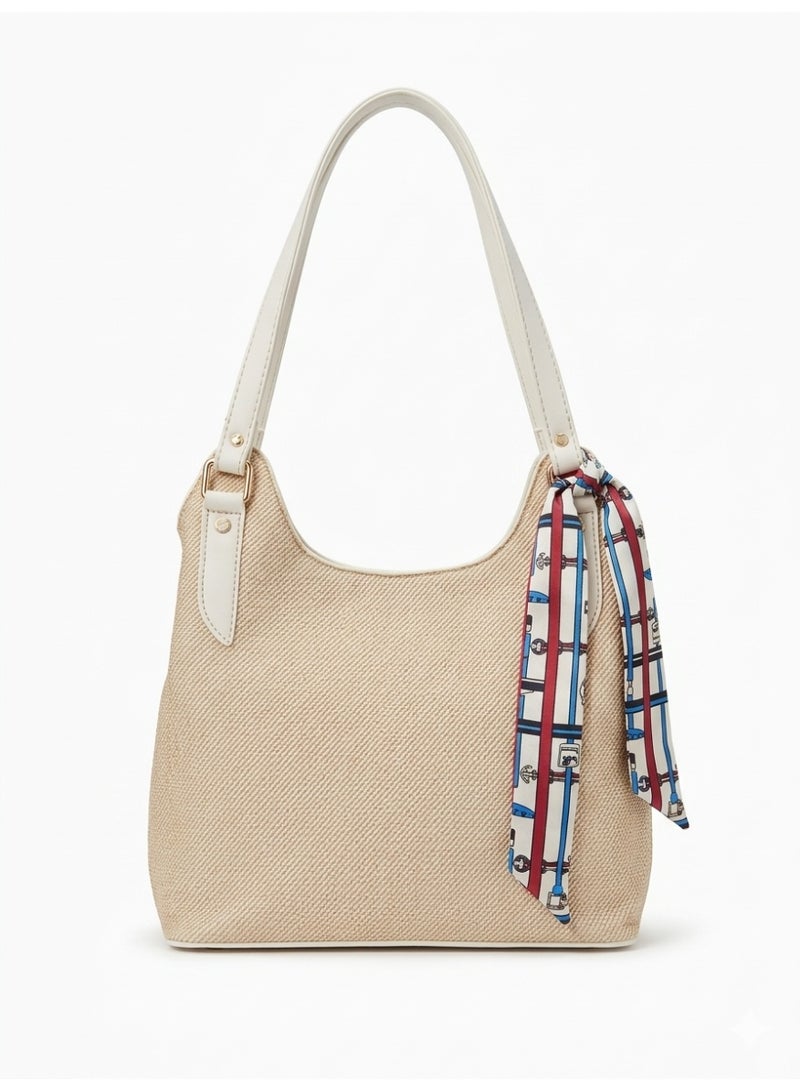 لايف ستيلاش  حقيبة كتف جلد بشكل مميز - بيج  ZH-6 - Image 2