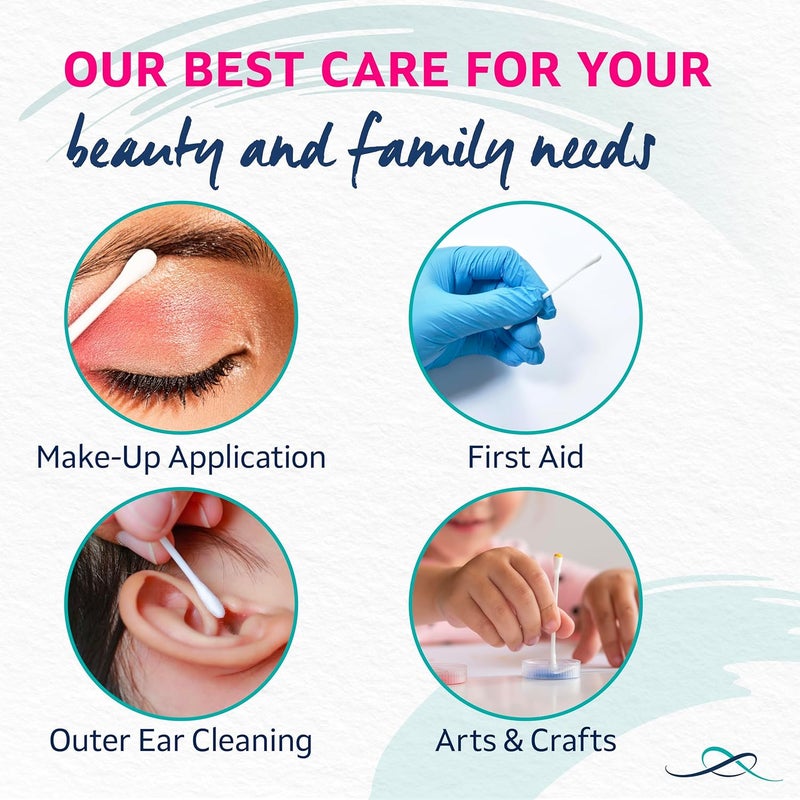 Lil-Lets Cotton Wool Buds - 200 Count, Certified Organic, 100% Pure Cotton Tips with Durable Paper Stems - Image 4