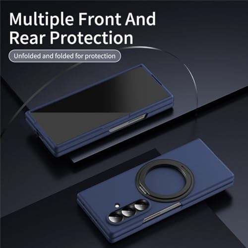 Tech Trendz TechTrendz Hard PC 360 Rotatable Ring Kickstand Case with Screen Protector Compatible with Samsung Galaxy Z Fold 7 5G, Shockproof Hard Shell Cover with Metal Ring for Galaxy Z Fold 7 (Blue) - Image 5