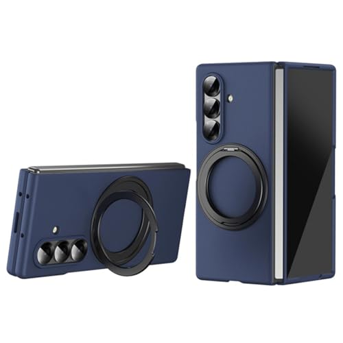 Tech Trendz TechTrendz Hard PC 360 Rotatable Ring Kickstand Case with Screen Protector Compatible with Samsung Galaxy Z Fold 7 5G, Shockproof Hard Shell Cover with Metal Ring for Galaxy Z Fold 7 (Blue) - Image 1