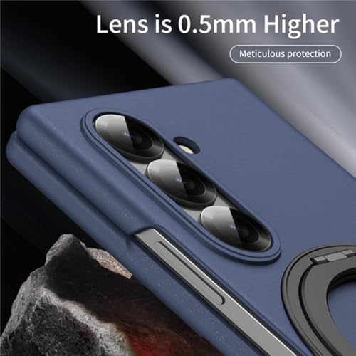 Tech Trendz TechTrendz Hard PC 360 Rotatable Ring Kickstand Case with Screen Protector Compatible with Samsung Galaxy Z Fold 7 5G, Shockproof Hard Shell Cover with Metal Ring for Galaxy Z Fold 7 (Blue) - Image 3
