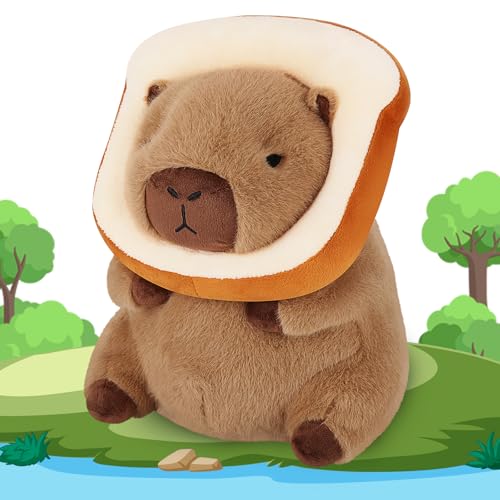 Achwishap Capybara PlushCute Plushies Capybara Stuffed AnimalSoft Capybara Plush ToysKawaii Plush Stuffed Toys with Wearable Bread Plushies Gifts for Kids Adults BirthdayBrown 12 - Image 1