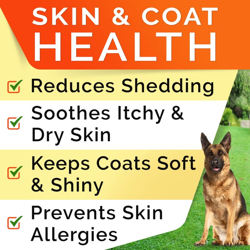 StrellaLab Omega 3 for Dogs - (180Ct) Fish Oil Treats - Allergy & Itch Relief Skin & Coat Supplement - Dry Itchy Skin, Anti Shedding & Hot Spots Treatment - Pet Salmon Oil Chews - Chicken Flavor - Image 2