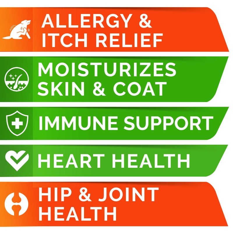 StrellaLab Omega 3 for Dogs - (180Ct) Fish Oil Treats - Allergy & Itch Relief Skin & Coat Supplement - Dry Itchy Skin, Anti Shedding & Hot Spots Treatment - Pet Salmon Oil Chews - Chicken Flavor - Image 3
