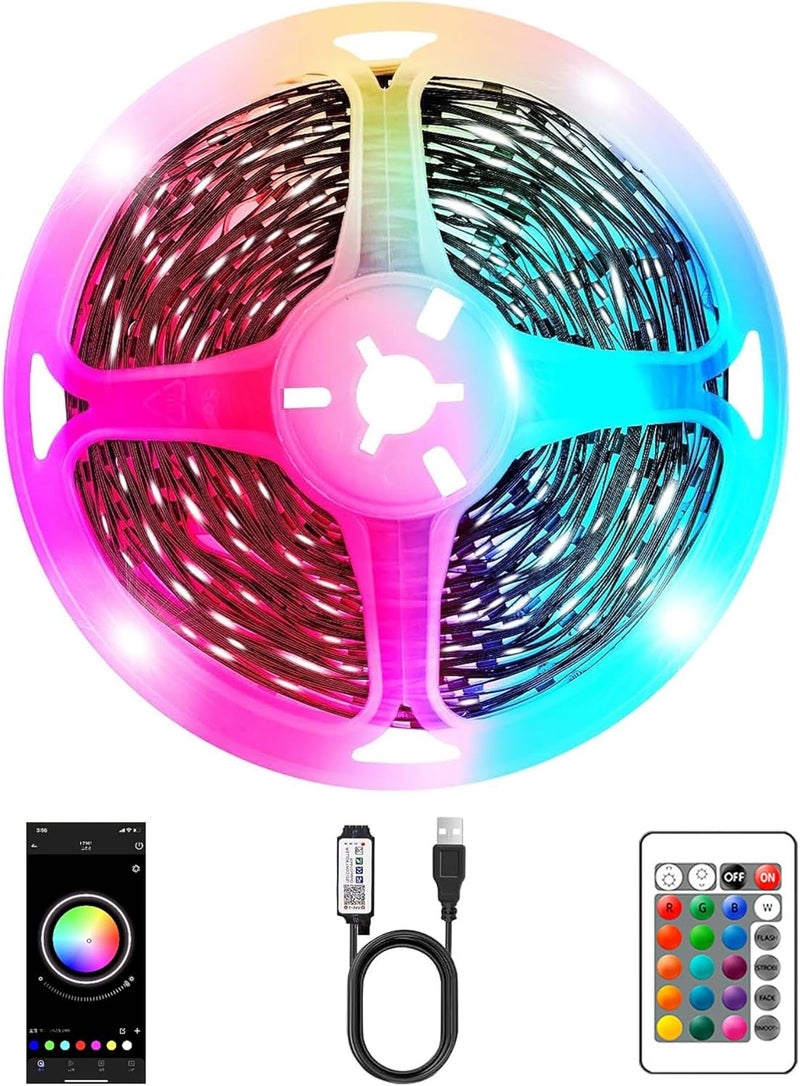 أضواء شريط LED 10M/32.8Ft، شريط أضواء LED RGB للإضاءة الخلفية للتلفزيون 40-60 بوصة، أضواء شريط RGB مع جهاز تحكم عن بعد، طقم أضواء LED USB Bias لغرفة النوم وشاشة الكمبيوتر والمرآة وخزانة الملابس والمكتب - Image 1