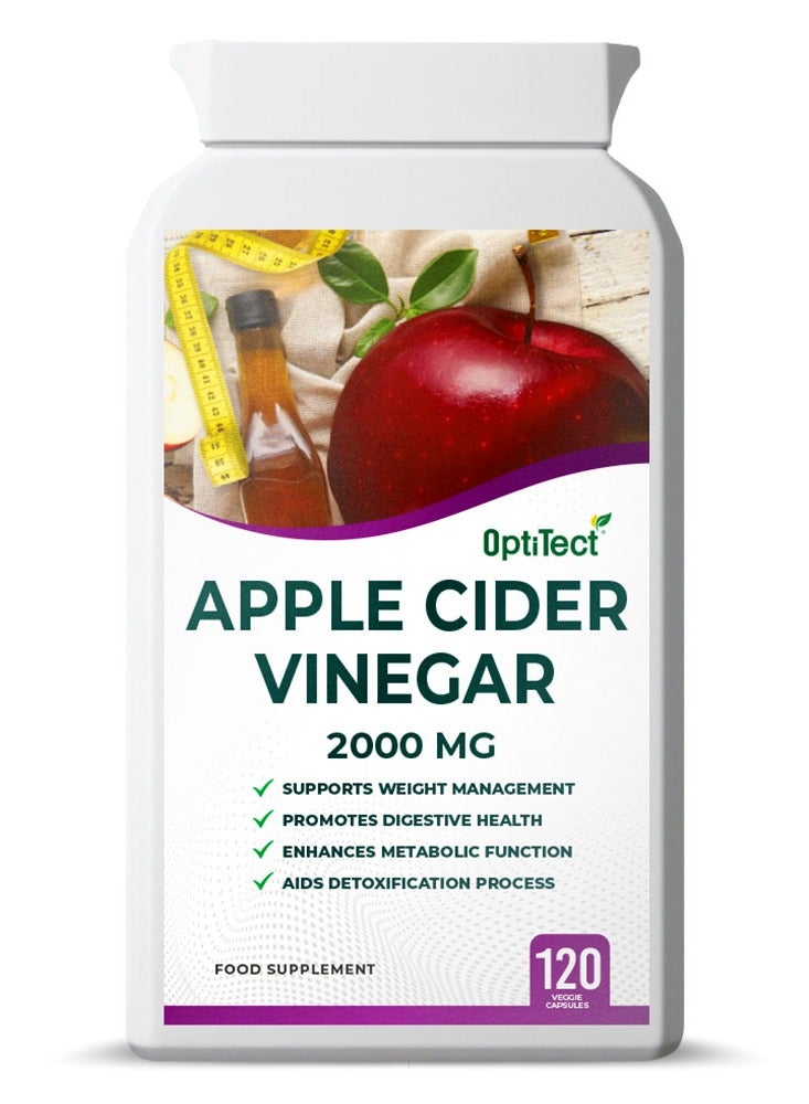 Apple Cider Vinegar 120 Veggie Capsules | Supports Weight Management & Digestive Health