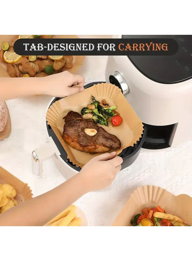 Square Air Fryer Liners 50 Non Stick Parchment Sheets Baking Microwave Cooking - Image 4