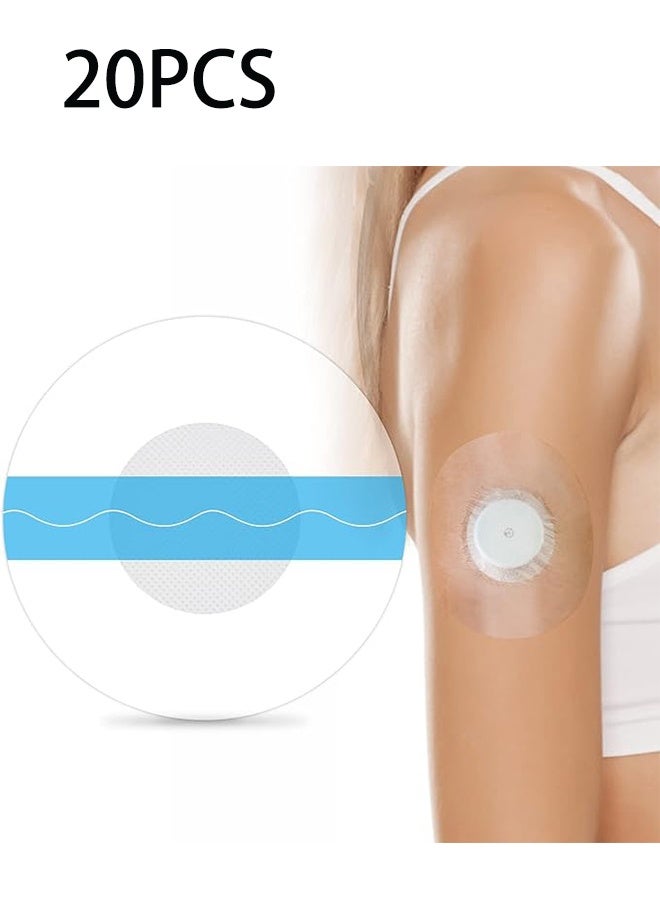 غطاء المستشعر ، مقاوم للماء - 20 رقعة لاصقة ، شريط تصحيح تراكب CGM شفاف يدوم 14 يوما - غير مسامي - Image 1