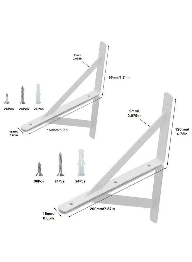 12 Inch Heavy Duty Metal Shelf Brackets 12 Pack L Shaped Floating Wall Mount - Image 4