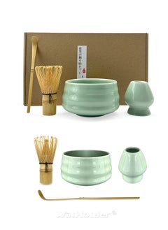 WinHolder 4 Piece Matcha Set, Traditional Handmade Tea Tool with Ceramic Bowl, Scoop, Prong Bamboo Matcha Whisk and Holder  - Image 3