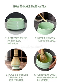 WinHolder 4 Piece Matcha Set, Traditional Handmade Tea Tool with Ceramic Bowl, Scoop, Prong Bamboo Matcha Whisk and Holder  - Image 4