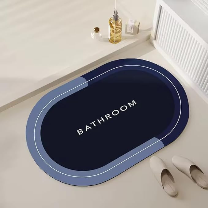 ALKAYAN Water Absorbing Anti Slip for Bathroom, Oval Bath Mat, Door Mat, Non-Slip Mat... - Image 2