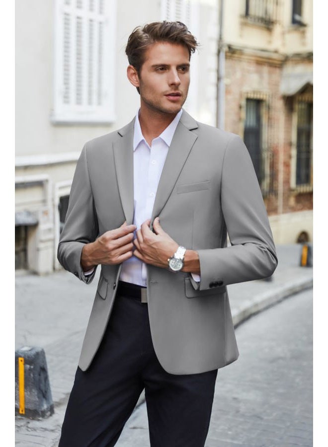 COOFANDY Mens Casual Sport Coats Blazers Two Button Formal Lightweight Suit Jacket Light Grey, L - Image 5