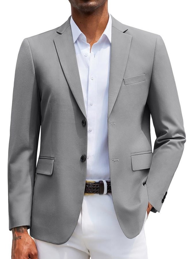 COOFANDY Mens Casual Sport Coats Blazers Two Button Formal Lightweight Suit Jacket Light Grey, L - Image 1