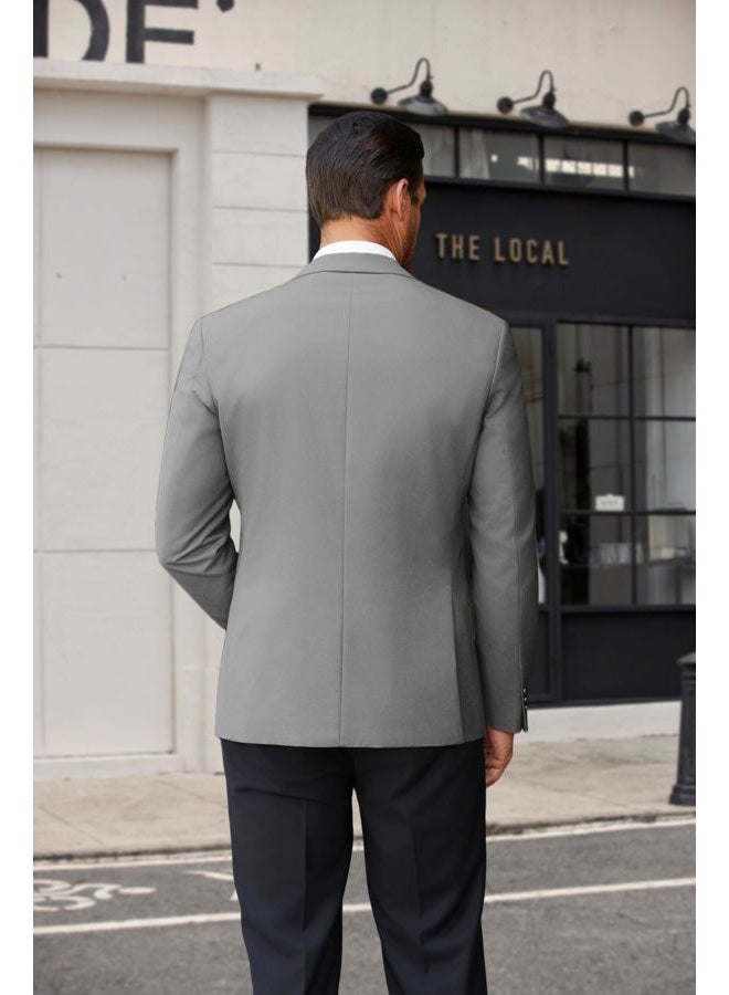 COOFANDY Mens Casual Sport Coats Blazers Two Button Formal Lightweight Suit Jacket Light Grey, L - Image 3