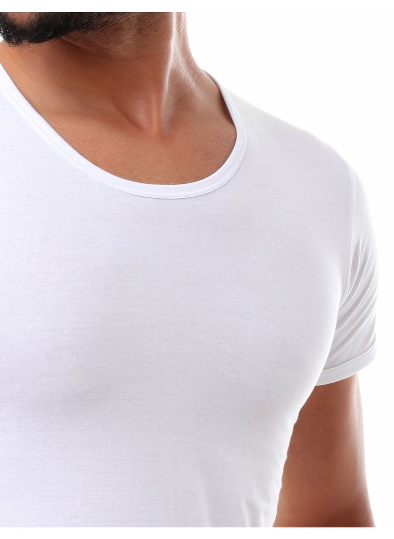 COTTONIL Cottonil  Smooth Cotton Half Sleeves Undershirts - White  - Image 4