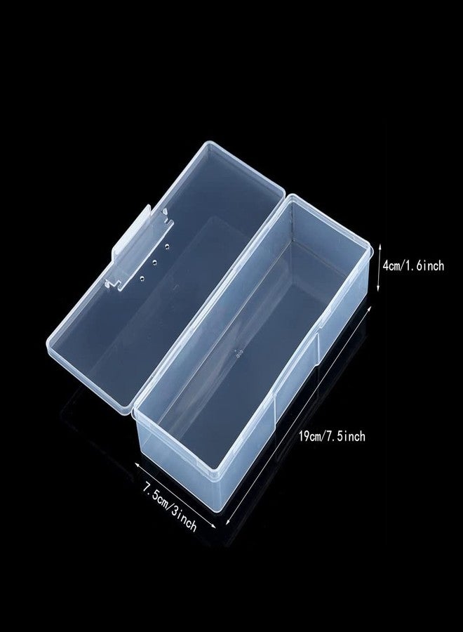 Yimaa 4 Pack Nail Tool Box Plastic Nail File Case Pedicure Container Storage Case Nail File Holder Box Clear Manicure Tool Box Nail Art Kits Tools - Image 4
