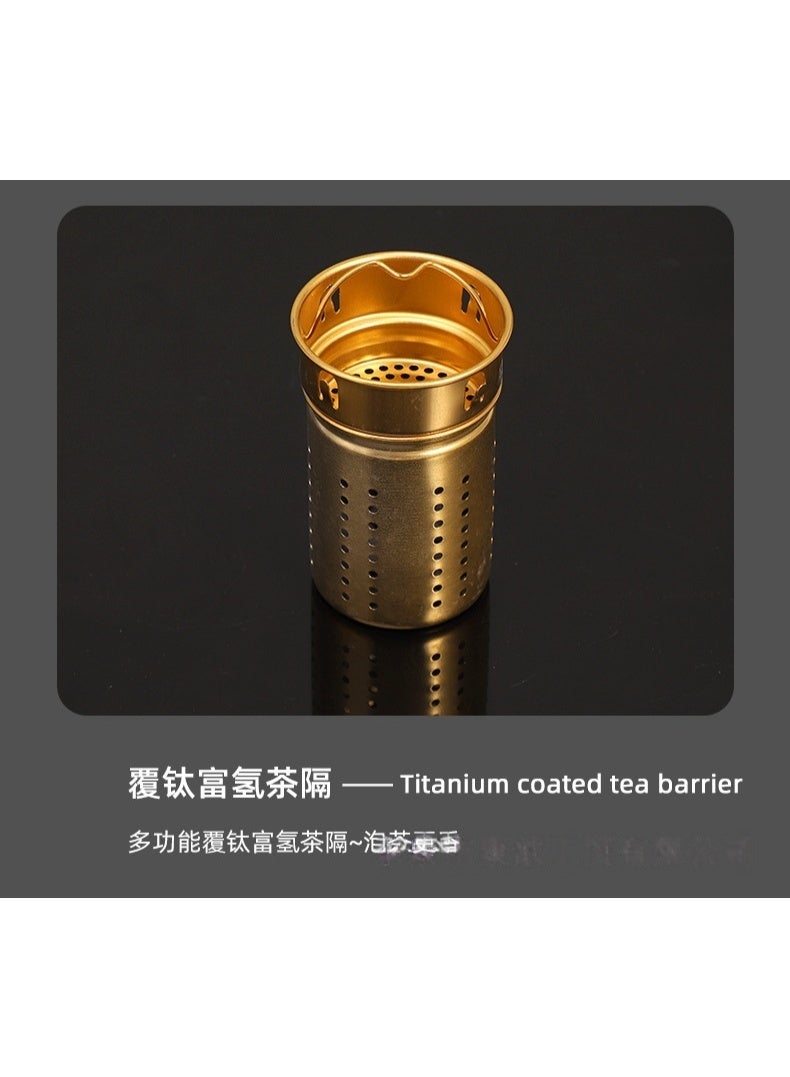 سكت شيكترو ترمس تيتانيوم مزدوج الجدار، سعة 450 مل، مناسب للقهوة والحليب والعصير والشاي (أسود) - Image 2