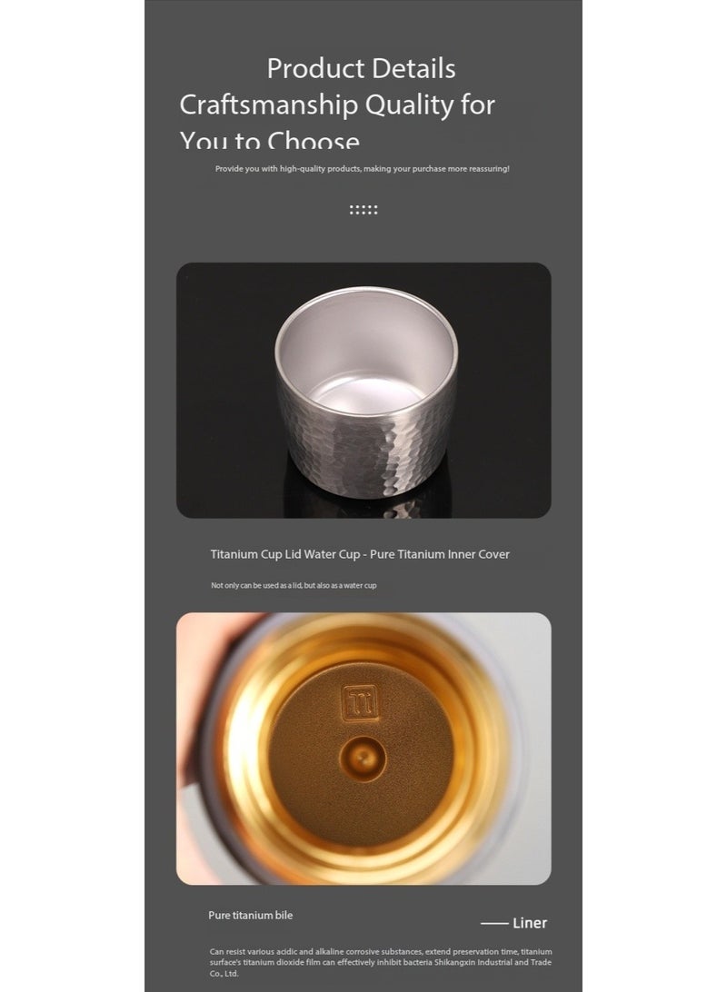 سكت شيكترو ترمس تيتانيوم مزدوج الجدار، سعة 450 مل، مناسب للقهوة والحليب والعصير والشاي (أسود) - Image 3